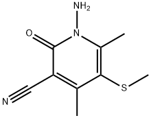 1-胺-4,6-二甲基-5-(甲硫基)-2-氧代-1,2-二氢吡啶-3-甲腈, 120456-35-1, 结构式