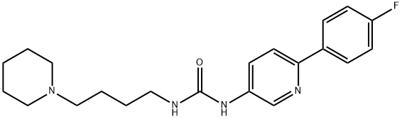 Urea, N-[6-(4-fluorophenyl)-3-pyridinyl]-N'-[4-(1-piperidinyl)butyl]- 化学構造式