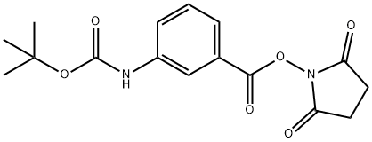 2,5-二氧代吡咯烷-1-基 4-((叔丁氧基羰基)氨基)苯甲酸酯 结构式