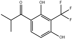 1-(2,4-dihydroxy-3-(trifluoromethyl)phenyl)-2-methylpropan-1-one 化学構造式