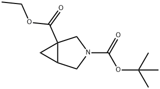3-BOC-3-氮杂双环[3.1.0]己烷-1-甲酸乙酯 结构式