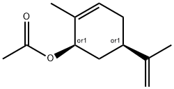 rel-酢酸(1α*,5α*)-2-メチル-5-(1-メチルエテニル)-2-シクロヘキセニル 化学構造式