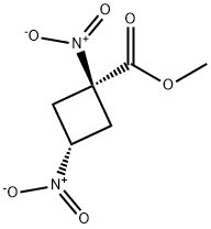 Cyclobutanecarboxylic acid, 1,3-dinitro-, methyl ester, cis- (9CI) Structure