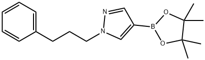 1H-Pyrazole, 1-(3-phenylpropyl)-4-(4,4,5,5-tetramethyl-1,3,2-dioxaborolan-2-yl)- Structure