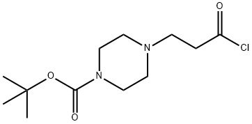 1,1-二甲基乙基 4-(3-氯-3-氧代丙基)-1-哌嗪甲酸酯 结构式