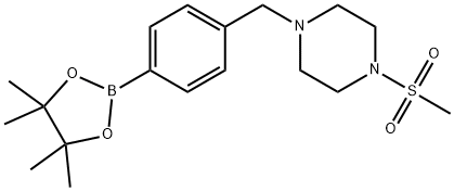 1-(methylsulfonyl)-4-[[4-(4,4,5,5-tetramethyl-1,3,2-dioxaborolan-2-yl)phenyl]methyl]Piperazine 结构式