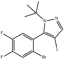 5-(2-Bromo-4,5-difluorophenyl)-1-(tert-butyl)-4-iodo-1H-pyrazole Struktur