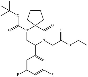 8-(3,5-二氟苯基)-9-(2-乙氧基-2-氧代乙基)-10-氧代-6,9-二氮杂螺[4.5]癸,1206821-43-3,结构式