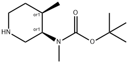 CarbaMic acid, N-Methyl-N-[(3R,4R)-4-Methyl-
3-piperidinyl]-, 1,1-diMethylethyl ester, rel-, 1206824-89-6, 结构式