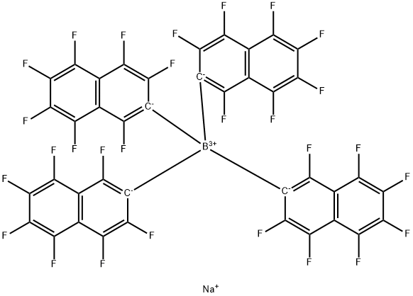 Borate(1-), tetrakis(1,3,4,5,6,7,8-heptafluoro-2-naphthalenyl)-, sodiuM (1:1) Struktur