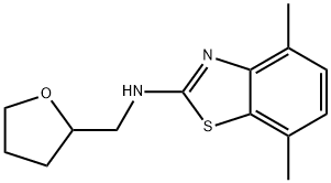 4,7-Dimethyl-N-(tetrahydrofuran-2-ylmethyl)-1,3-benzothiazol-2-amine Struktur