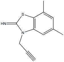 5,7-Dimethyl-3-(prop-2-yn-1-yl)benzo[d]thiazol-2(3H)-imine 结构式
