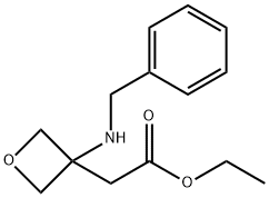 2-(3-(苄基氨基)氧杂环丁烷-3-基)乙酸乙酯 结构式