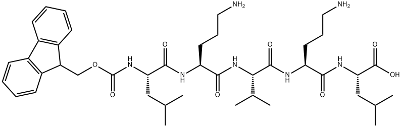 N-[(9H-fluoren-9-ylmethoxy)carbonyl]-L-leucyl-L-ornithyl-L-valyl-L-ornithyl- L-Leucine Structure