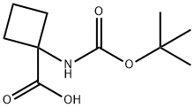 BOC-1-アミノシクロブタン-1-カルボン酸 化学構造式