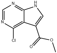 4-クロロ-7H-ピロロ[2,3-D]ピリミジン-5-カルボン酸メチル 化学構造式