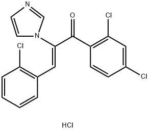 2-Propen-1-one,  3-(2-chlorophenyl)-1-(2,4-dichlorophenyl)-2-(1H-imidazol-1-yl)-,  monohydrochloride,  (Z)-  (9CI) Struktur