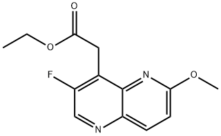 Ethyl2-(3-fluoro-6-Methoxy-1,5-naphthyridin-4-yl)acetate Struktur