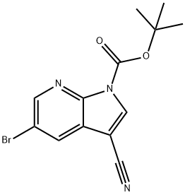 1H-Pyrrolo[2,3-b]pyridine-1-carboxylic acid, 5-broMo-3-cyano-, 1,1-diMethylethyl ester 结构式