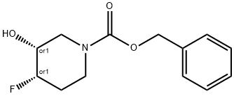 (3R,4S)-REL-4-氟-3-羟基-1-哌啶甲酸苯甲酯 结构式