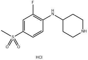 N-[2-Fluoro-4-(methylsulfonyl)phenyl]piperidin-4-amine hydrochloride Struktur