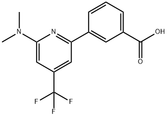 3-(6-Dimethylamino-4-trifluoromethyl-pyridin-2-yl)-benzoic acid 化学構造式