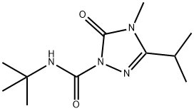 N-tert-Butyl-3-isopropyl-4-methyl-5-oxo-4,5-dihydro-1H-1,2,4-triazole-1-carboxamide 化学構造式