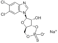 5,6-DICHLORO-1-BETA-D-RIBOFURANOSYLBENZIMIDAZOLE-3',5'-CYCLIC MONOPHOSPHOROTHIOATE, RP-ISOMER SODIUM SALT 化学構造式