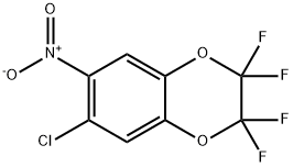6-CHLORO-2,2,3,3-TETRAFLUORO-7-NITRO-1,4-BENZODIOXENE 结构式