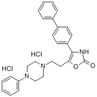 4-(1,1'-Biphenyl-4-yl)-5-(2-(4-phenyl-1-piperazinyl)ethyl)-2(3H)-oxazolone dihydrochloride Structure