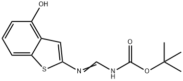 (E)-tert-butyl aMino(4-hydroxybenzo[b]thiophen-2-yl)MethylenecarbaMate Struktur