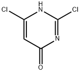 2,6-ジクロロ-3H-ピリミジン-4-オン 化学構造式