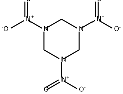 1,3,5-トリニトロヘキサヒドロ-1,3,5-トリアジン 化学構造式