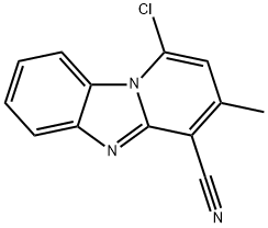 1-氯-3-甲基吡啶并[1,2-A]苯并咪唑-4-甲腈,121105-78-0,结构式