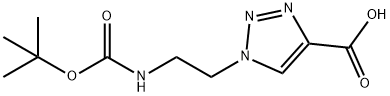 1-(2-((tert-Butoxycarbonyl)amino)ethyl)-1H-1,2,3-triazole-4-carboxylic acid 化学構造式