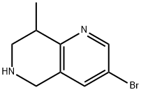 3-broMo-8-Methyl-5,6,7,8-tetrahydro-1,6-naphthyridine 化学構造式