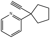 2-(1-ethynylcyclopentyl)pyridine 化学構造式