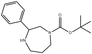 3-苯基-[1,4]二氮杂环庚烷-1-甲酸叔丁酯,1211596-44-9,结构式