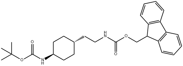 反式-N-BOC-4-[2-(FMOC-氨基)乙基]环己胺 结构式
