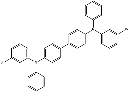 N4,N4'-ビス(3-ブロモフェニル)-N4,N4'-ジフェニル-[1,1'-ビフェニル]-4,4'-ジアミン 化学構造式