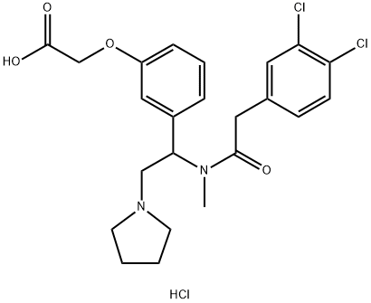121264-04-8 rac-[3-[(R*)-1-[[(3,4-ジクロロフェニル)アセチル]メチルアミノ]-2-(1-ピロリジニル)エチル]フェノキシ]酢酸·塩酸塩