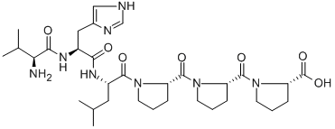 L-Proline, 1-(1-(1-(N-(N-L-valyl-L-histidyl)-L-leucyl)-L-prolyl)-L-pro lyl)- Structure