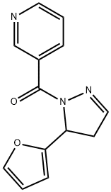 1H-Pyrazole, 4,5-dihydro-5-(2-furanyl)-1-(3-pyridinylcarbonyl)- Structure