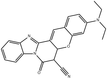 3-(Diethylamino)-5a,6-dihydro-7-oxo-7H-[1]benzopyrano[3',2':3,4]pyrido[1,2-a]benzimidazole-6-carbonitrile Structure