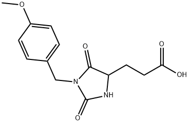 3-[1-(4-Methoxybenzyl)-2,5-dioxoimidazolidin-4-yl]propanoic acid Structure