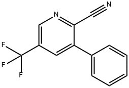 2-Cyano-3-phenyl-5-(trifluoromethyl)pyridine 化学構造式