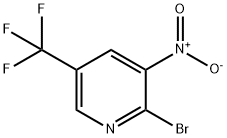 2-ブロモ-3-ニトロ-5-(トリフルオロメチル)ピリジン 化学構造式