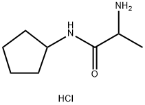 2-氨基-N-环戊基丙酰胺盐酸盐,1214638-91-1,结构式
