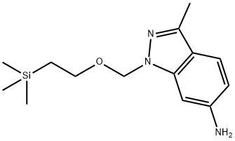 3-Methyl-1-[[2-(trimethylsilyl)ethoxy]methyl]-1H-indazol-6-amine Struktur