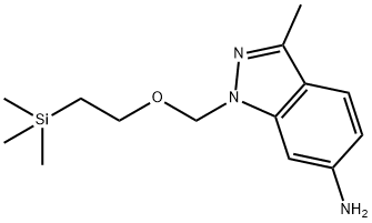 3-甲基-1-[[2-(三甲基硅基)乙氧基]甲基]-1H-吲唑-6-胺,1214900-04-5,结构式